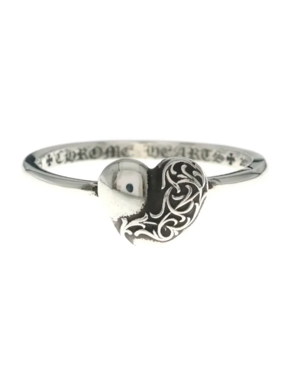 Chrome Hearts Bubblgm Heart Bubble Gum Ring Silver